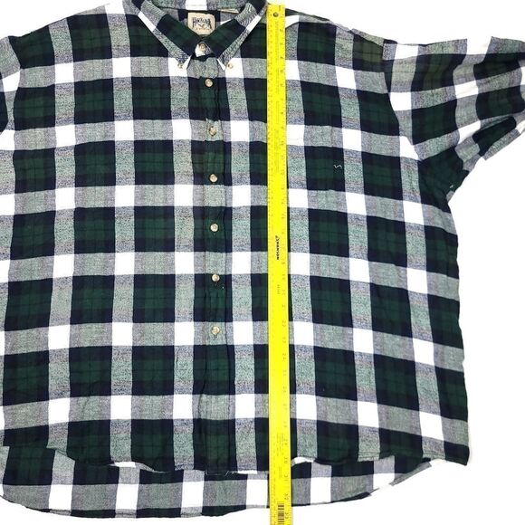 Himalaya Outfitters Long Sleeve Flannel Button Shirt Mens 4XB Big Green Plaid - Picture 6 of 7